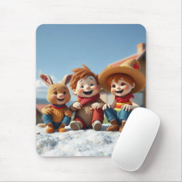 Mousepad Winterfreunde im Glück