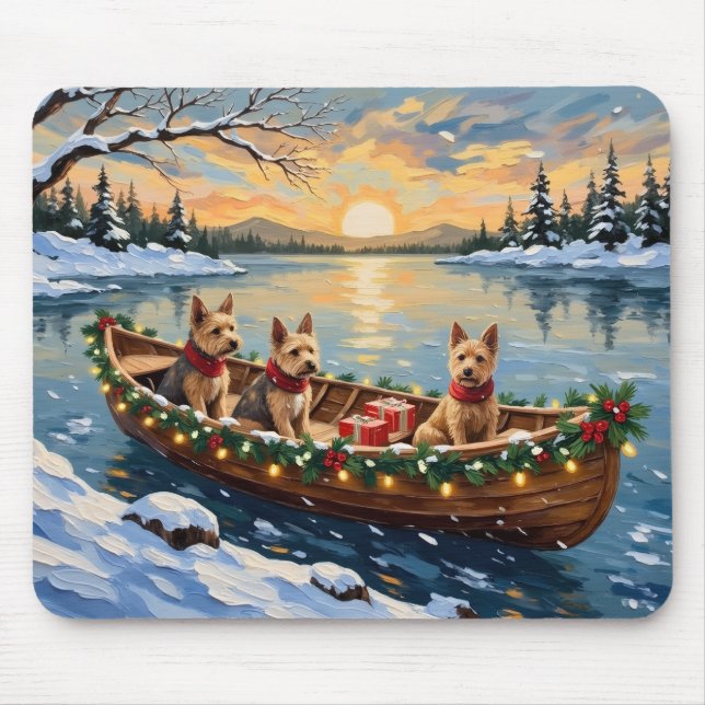 Mousepad Wire Fox Terrier Natal Barca Feriado (Frente)
