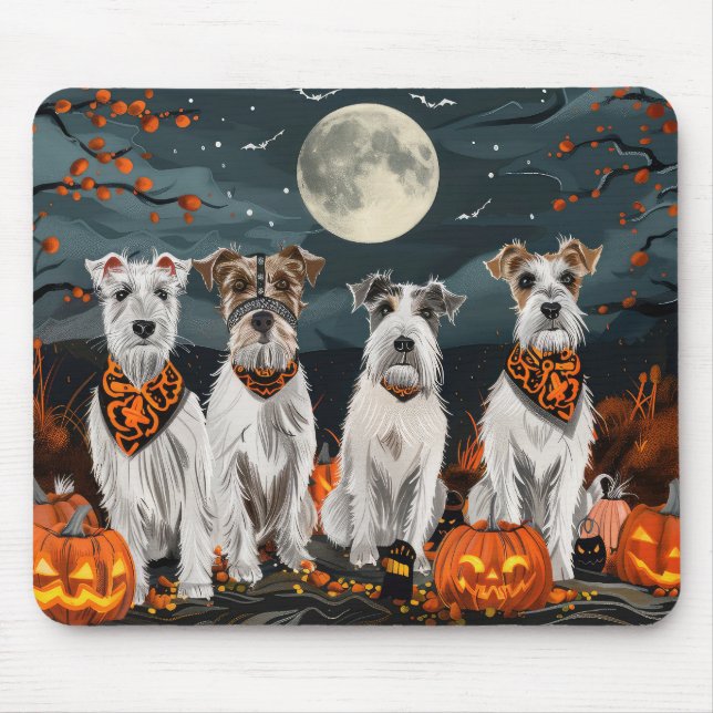 Mousepad Wirefox Terrier Halloween Spooky (Frente)