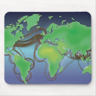 Mousepad Wires of the World - Undersea Cables