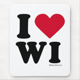 MOUSEPAD WISCONSIN - "EU AMO WI" "QUE EU AMO WISCONSIN "