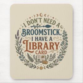 Mousepad Witchy Librarian Library Card Book Lover Custom