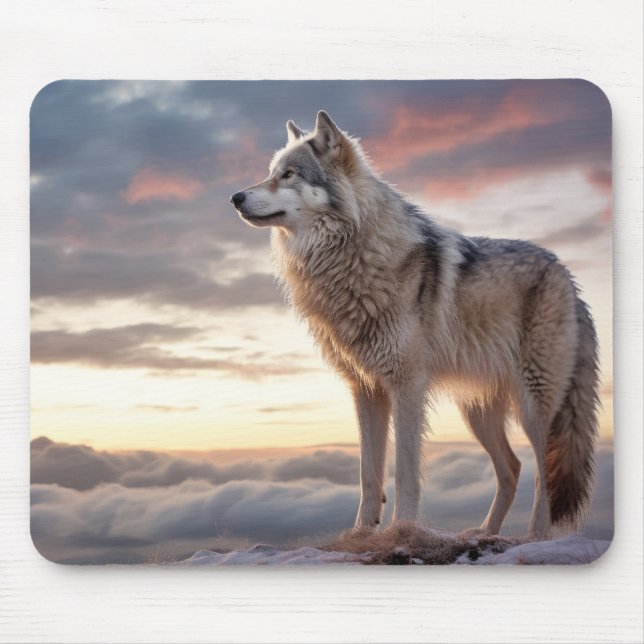 Mousepad Wolf Animal Nature Selvagem Majestosa (Frente)