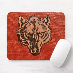 Mousepad Wolf Head em Red