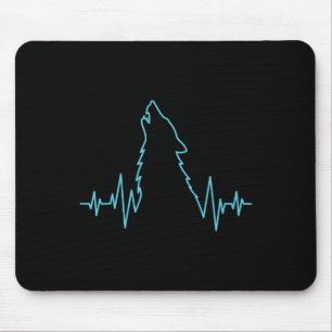 Mousepad Wolf Howling Pulse Heartbeat Wolves Costume Animal