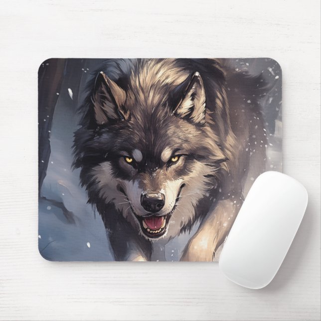 Mousepad Wolf in winter (Com mouse)