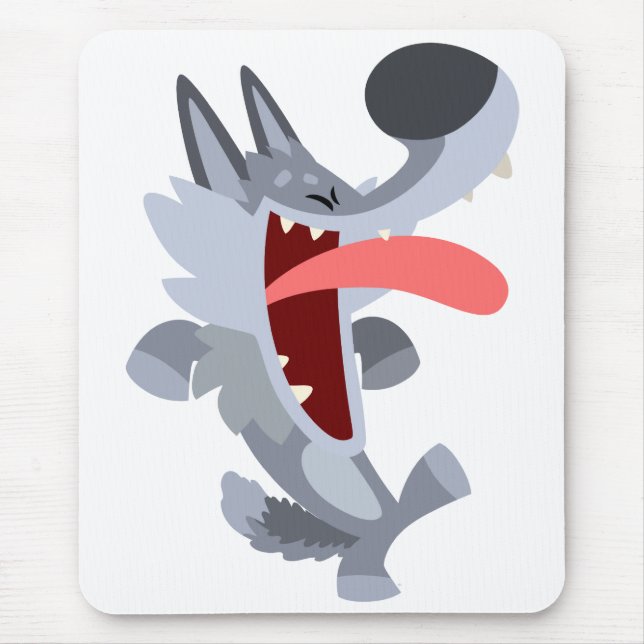 Mousepad Wolf Mousepad, um cartoon dançante bonito (Frente)