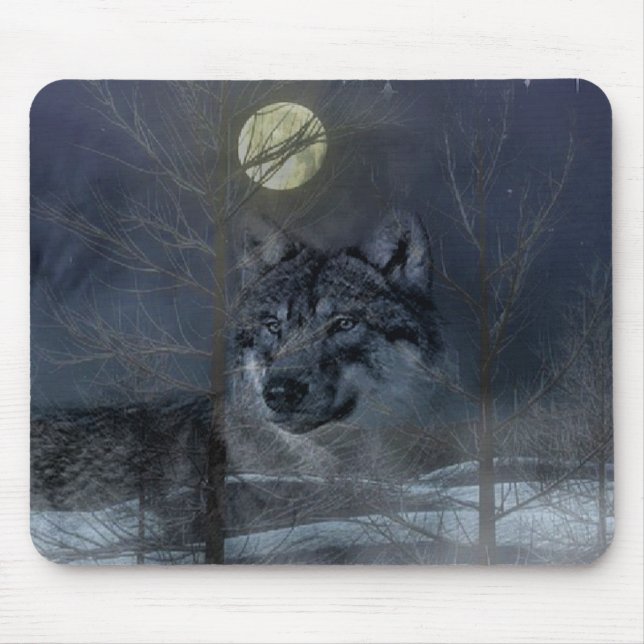 Mousepad Wolf Spirit Moon Night (Frente)