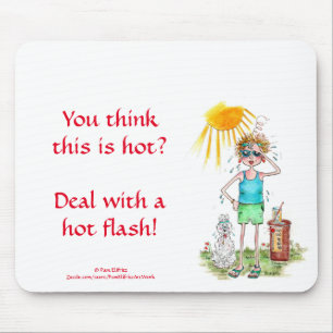 Mousepad Woman Hot Flash Vignette Sun Poignant Statement Mo