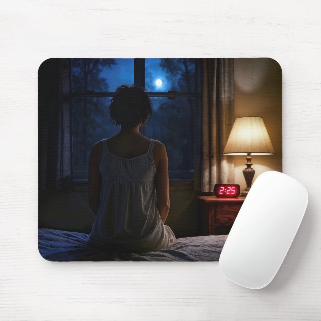 Mousepad Woman Sitting on Her Bed (Com mouse)