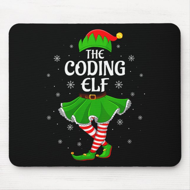 Mousepad Womens Coding Elf Christmas Family Girls Women Elf (Frente)