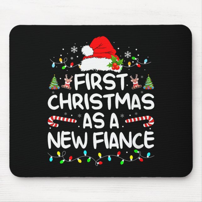 Mousepad Womens First Christmas With My Hot New Fiance Enga (Frente)