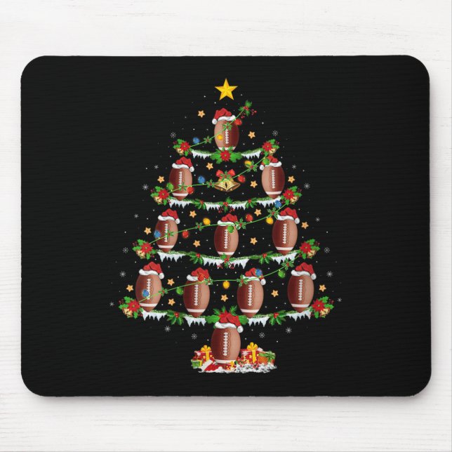 Mousepad Womens Football Christmas Tree Lights Srts Player  (Frente)