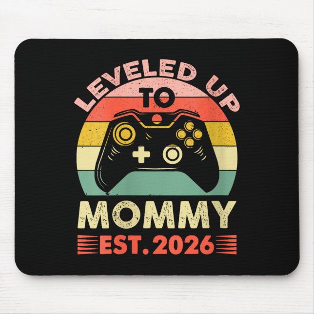 Mousepad Womens Leveling Up To Mommy 2026 First Time Mom 20 (Frente)