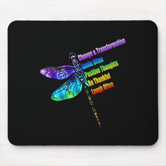 Mousepad Womens Motivational Insration Gift Dragonfly  (Frente)