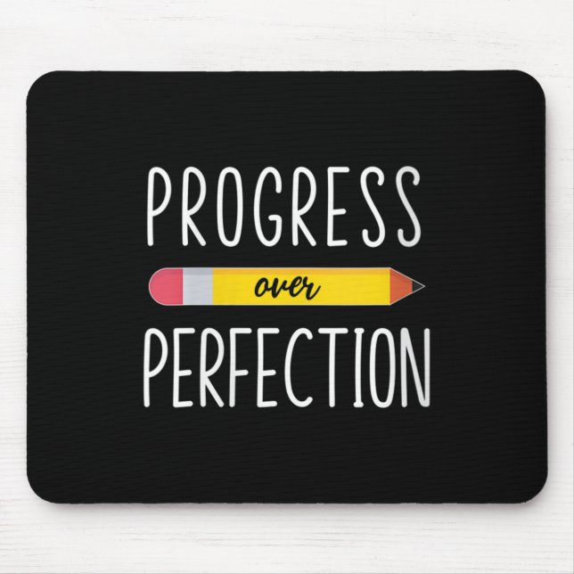 Mousepad Womens Progress Over Perfection Motivational Back  (Frente)