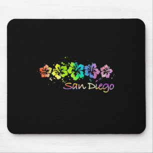Mousepad Womens San Diego, Ca Watercolor Beach &amp; Surf V
