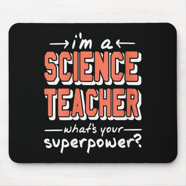 Mousepad Womens Science Teacher Superwer Funny Nerd Pride V (Frente)