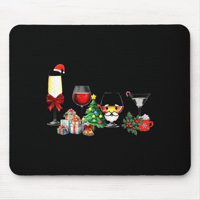 Mousepad Womens Spellbind Wine Gl Of Santa Claus Gift Chris (Frente)