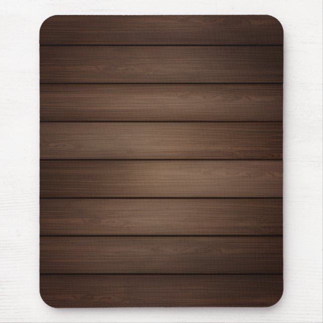Mousepad Wood Grain Striped Brown Abstract Fashion Art (Frente)