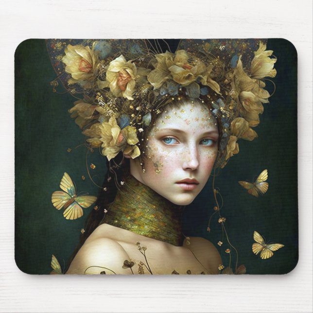 Mousepad Woodland Green Fairy Fantasy Art (Frente)