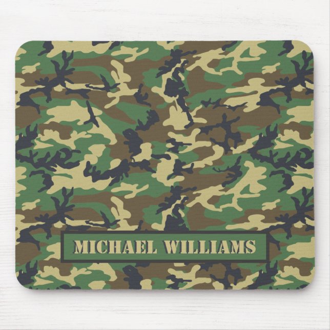 Mousepad Woodland Militairy Camo Impressão - Personalizado (Frente)