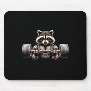 Mousepad Workout Ripped Raccoon Gym Workout Muscled R