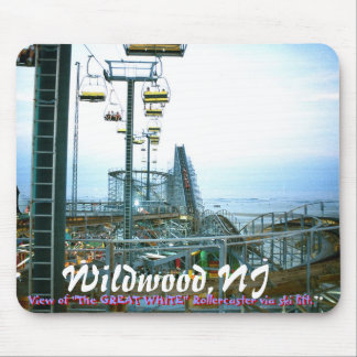 Mousepad ww3, Wildwood, NJ, vista "do GRANDE" Rol BRANCO…