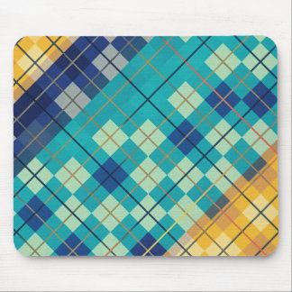 Mousepad Xadrez Argyll Azul e Amarelo Multicolorido