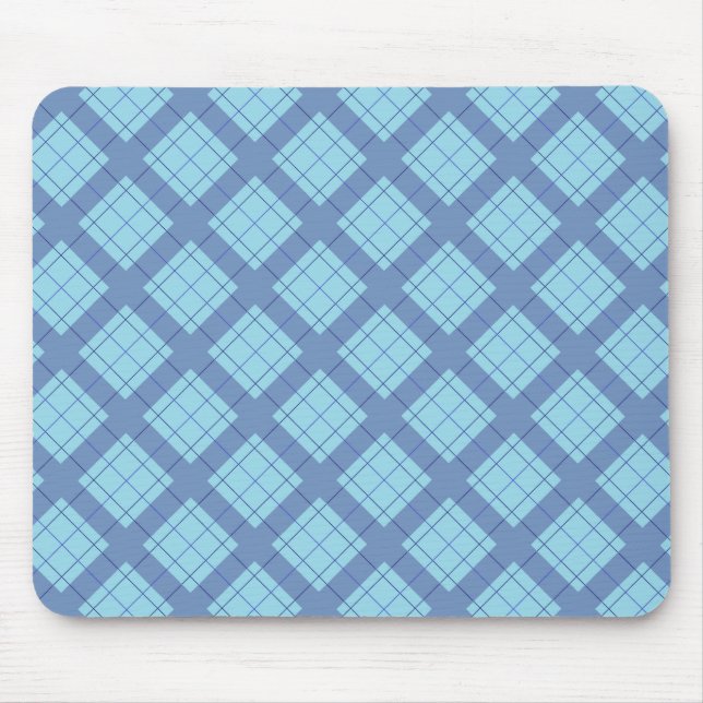 Mousepad Xadrez Azul de Variação (Frente)