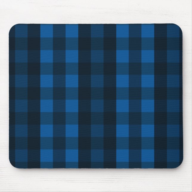 Mousepad Xadrez azul e preto bonito (Frente)