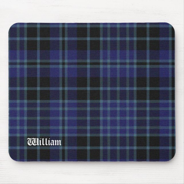 Mousepad Xadrez Clark Tartan Preta e Azul (Frente)