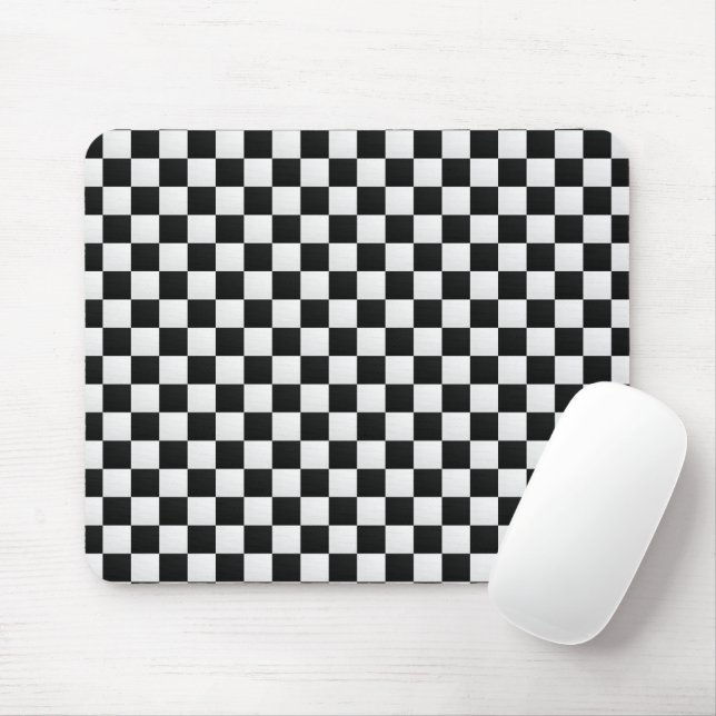 Mousepad Xadrez com Impressão de Pele de Crocodilo Preto e  (Com mouse)