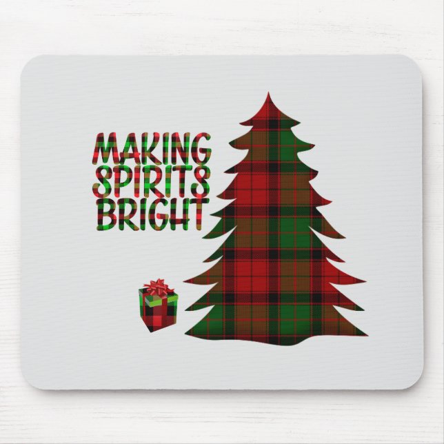 Mousepad Xadrez de Árvore de Natal (Frente)