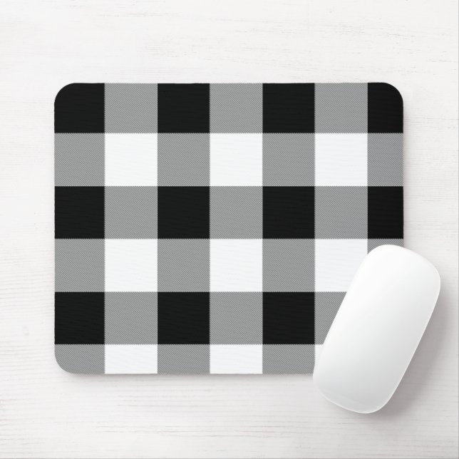 Mousepad Xadrez de Búfalo Preto e Branco (Com mouse)