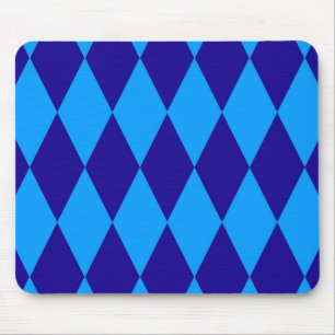 Mousepad Xadrez de Diamantes Azul Claro e Escuro Harlequin