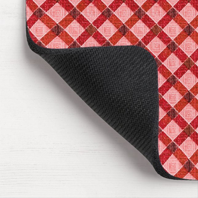 Mousepad Xadrez de tartã rosa com alivio bruto claro (Canto)