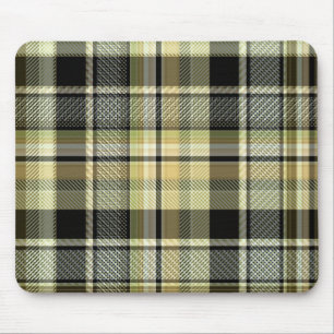 Mousepad Xadrez de tartan amarelo-marrom.