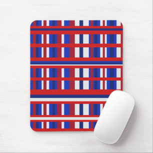 Mousepad Xadrez em vermelho, branco e azul