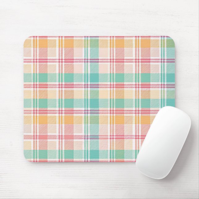 Mousepad Xadrez Escocês Multicolorido (Com mouse)