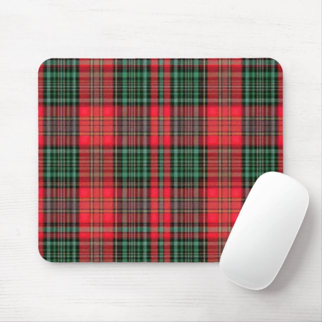Mousepad Xadrez Escocês Vermelho e Verde do Patrimônio Esco (Com mouse)