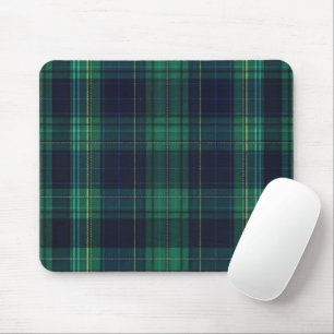 Mousepad Xadrez escocesa verde e azul de Tartan