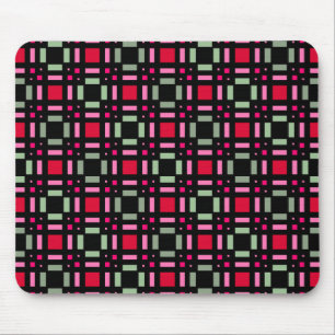 Mousepad Xadrez geométrica - faixas vermelhas vermelhas