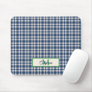 Mousepad Xadrez Ginga Azul e Verde com Monograma