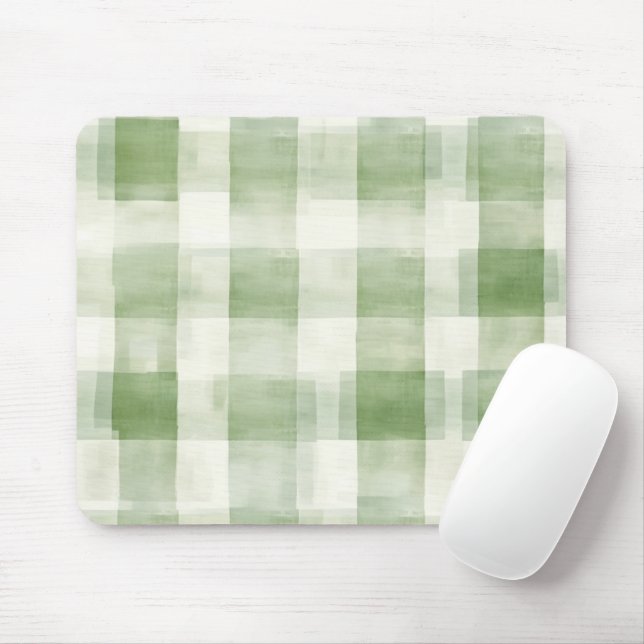 Mousepad Xadrez Listras Verde Ocidental Creme País   (Com mouse)