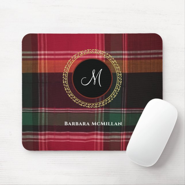 Mousepad Xadrez Madras Moderno Elegante Personalizado (Com mouse)