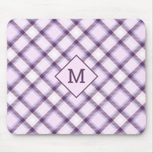 Mousepad Xadrez Monograma Personalizada / Padrão Tartan