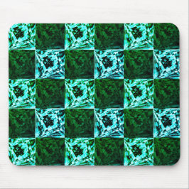 Mousepad Xadrez ou ciano verde e azul-céu, com retângulo