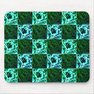 Mousepad Xadrez ou ciano verde e azul-céu, com retângulo