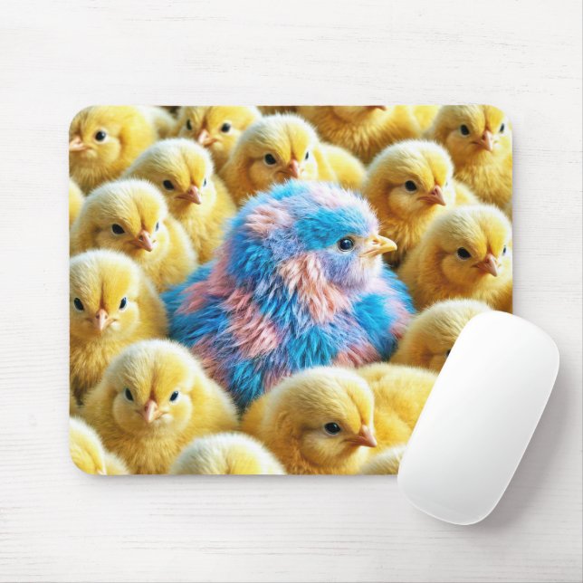 Mousepad Xadrez Pintinho para bebês com Pintinhos amarelos (Com mouse)